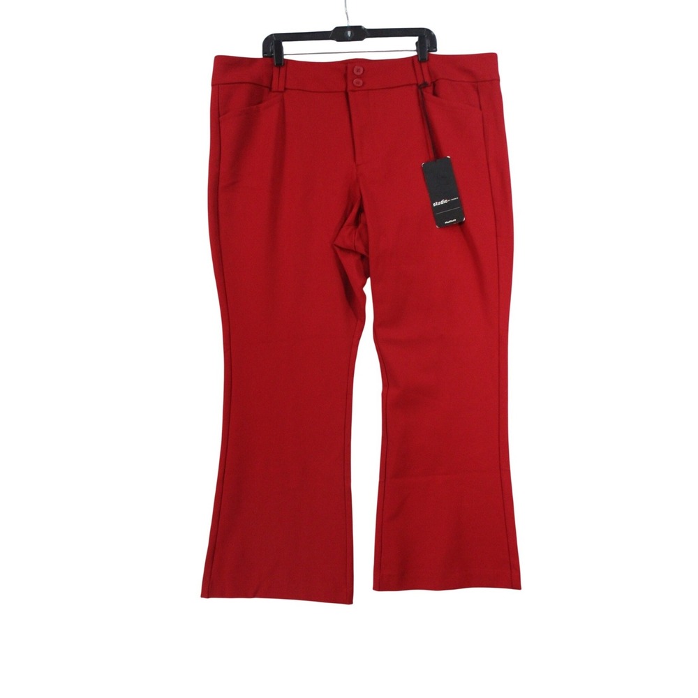 Torrid Studio Signature Ponte Stretch Trouser Pants Red Plus Size 26S New
